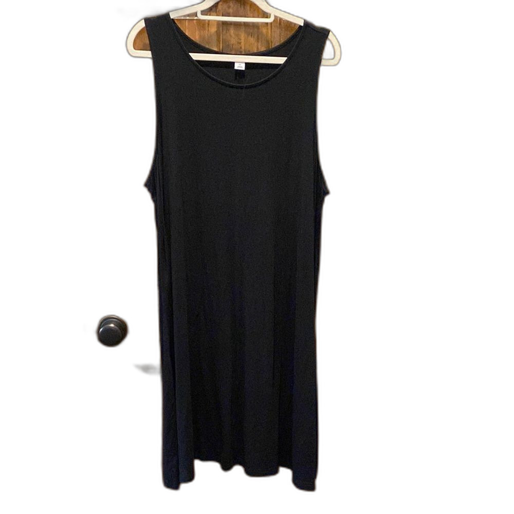 Old Navy Dress Plus Size XXL Black T Shirt‎ Tank MIDI Dress Sheath Sleeveless